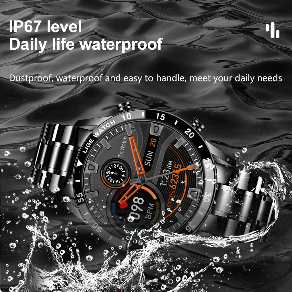 LIGE 2021 New Men Smart Watch Bluetooth Call Watch IP67 Waterproof Sports Fitness Watch For Android IOS Smart Watch 2021 + Box|Smart Watches|   - AliExpress