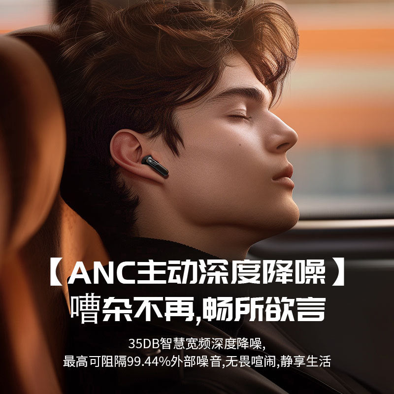 New Dual Noise Reduction Bluetooth Headset With Display Touch Screen Three-mode Multi-function ANC ENC Wireless Headset