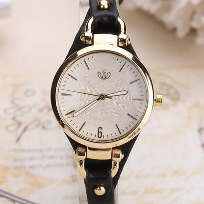 Quartz Watch Ladies Leather Fine Strap Solid Color Fashion Women&#039;s Gift Watch Women